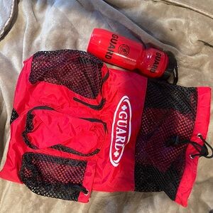 Red Mesh Bag and Water Bottle Set